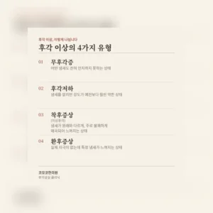 후각 이상의 네 가지 유형